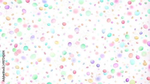Colorful pastel confetti pattern on a white background for festive occasions