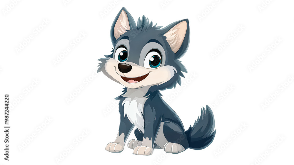 A cartoon dog with a big smile on its face A cartoon dog with a big smile on its face