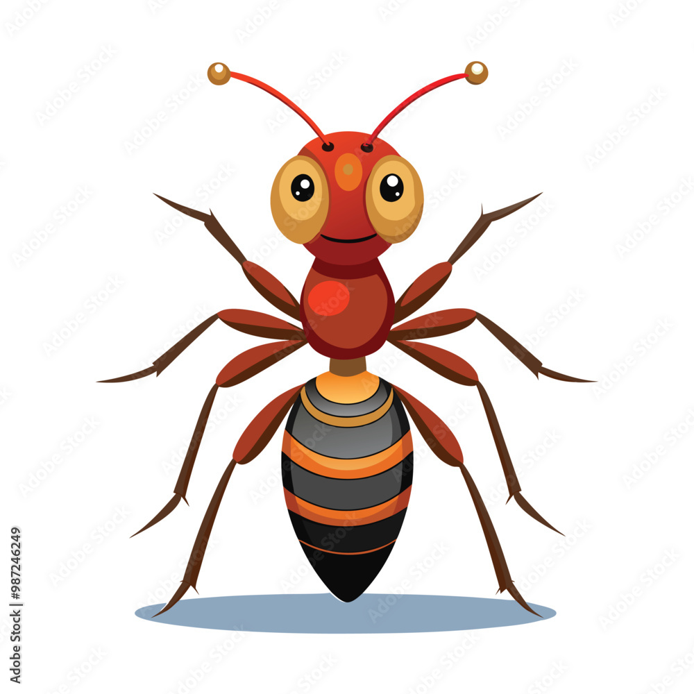 Fototapeta premium ant cartoon character, vector artwork of ant insect