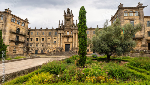 Monastery of San Martin in the historic center of the monumental city of Santiago de Compostela, Galicia, Spain