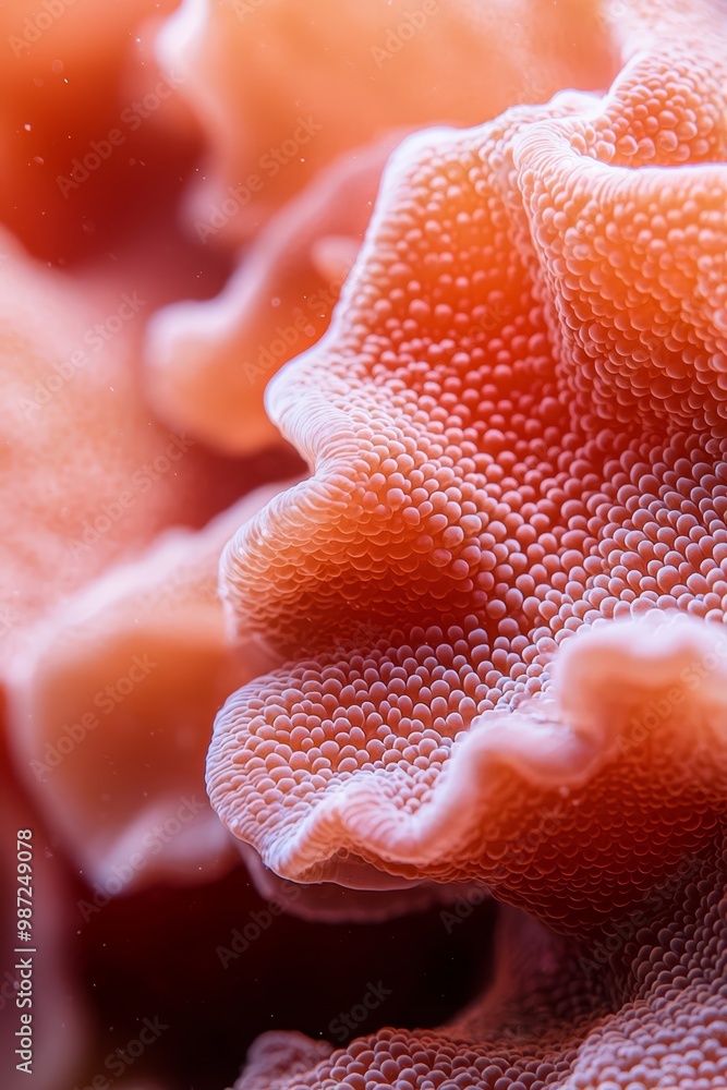 A tight shot of a coral with indistinct foreground and background images of the similar coral A tight shot of a coral with indistinct foreground and background images of the similar coral