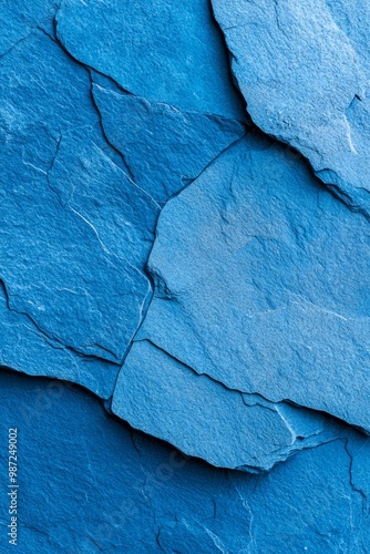 Wallpaper Mural  A tight shot of a blue rock wall, displaying fissures running through its heart and along its flank Torontodigital.ca