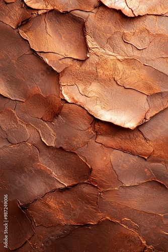  A tight shot of a rock's brown-patterned surface, visible at its top and bottom