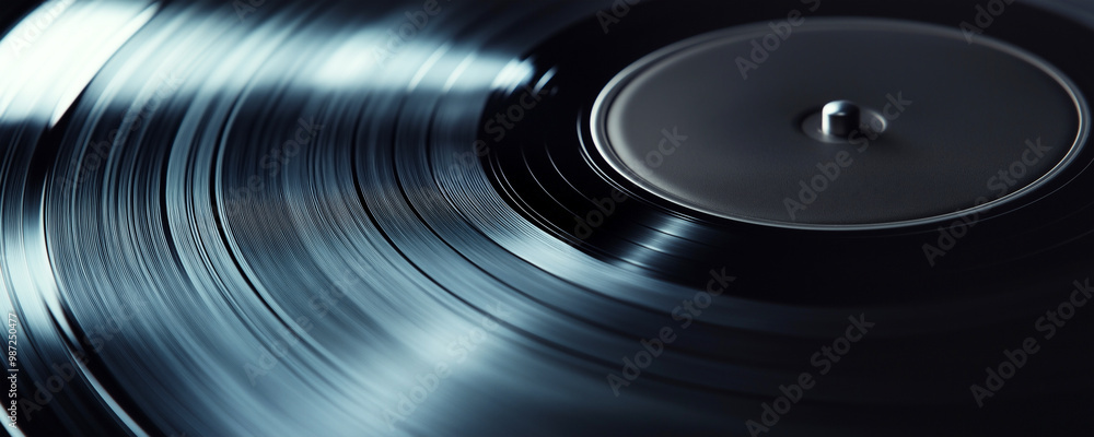 A close-up of vinyl records with grooves and rings, creating an abstract background. A close-up of vinyl records with grooves and rings, creating an abstract background.