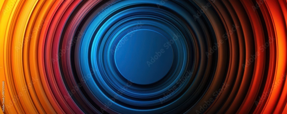 Bright concentric circles on a dark background, representing a high contrast radial data visualization, with vibrant colors radiating from the center Bright concentric circles on a dark background, representing a high contrast radial data visualization, with vibrant colors radiating from the center