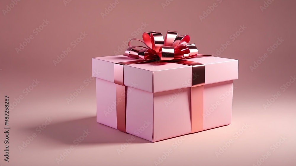 Fototapeta premium gift box in pastel pink clean background