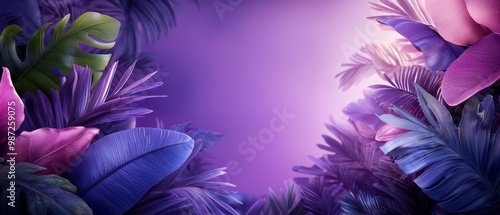  Close-up of vibrant flowers against a purple backdrop Include space for title in bottom right corner