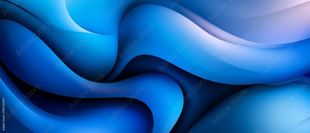 A close-up of a blue background with a wavy design at the bottom A close-up of a blue background with a wavy design at the bottom