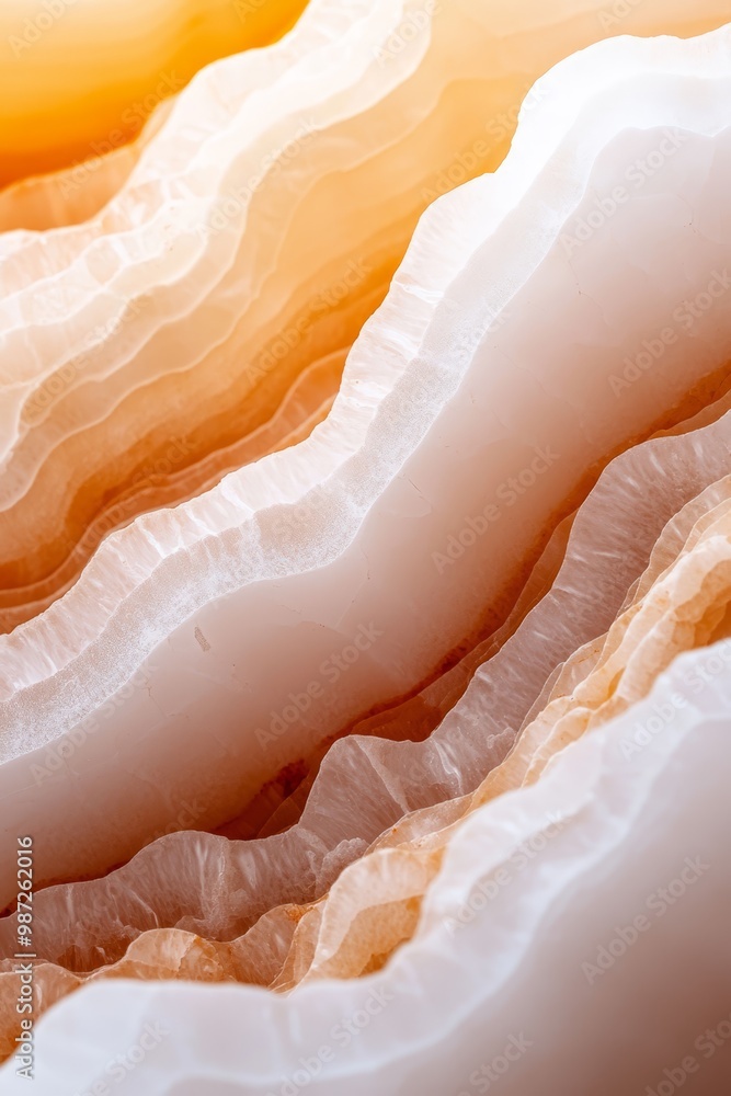  A detailed view of overlapping sheets of white and yellow paper with wavy textures
