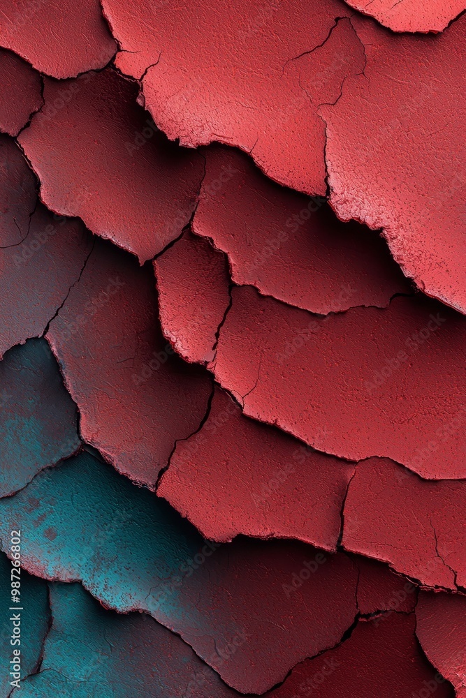 A tight shot of a red-blue fissure in a wall, showcasing a central black void A tight shot of a red-blue fissure in a wall, showcasing a central black void