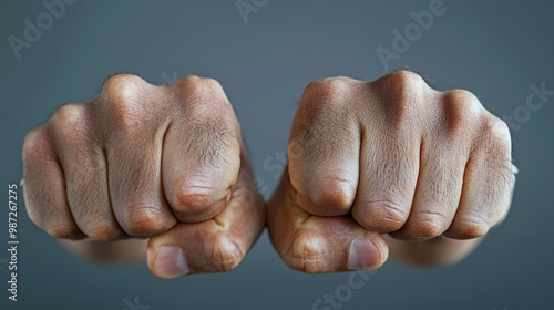 Strong Fists Clenched in Determination and Power photo