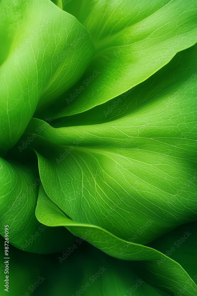 Obraz premium A close-up view of a green plant's large, leafy leaves