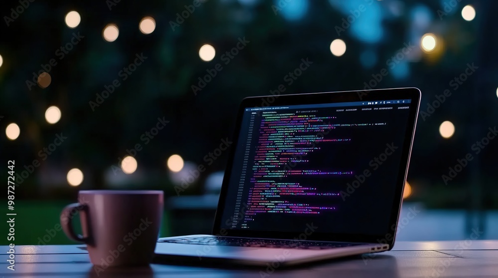Coding at Night with Coffee and Ambient Lights Coding at Night with Coffee and Ambient Lights