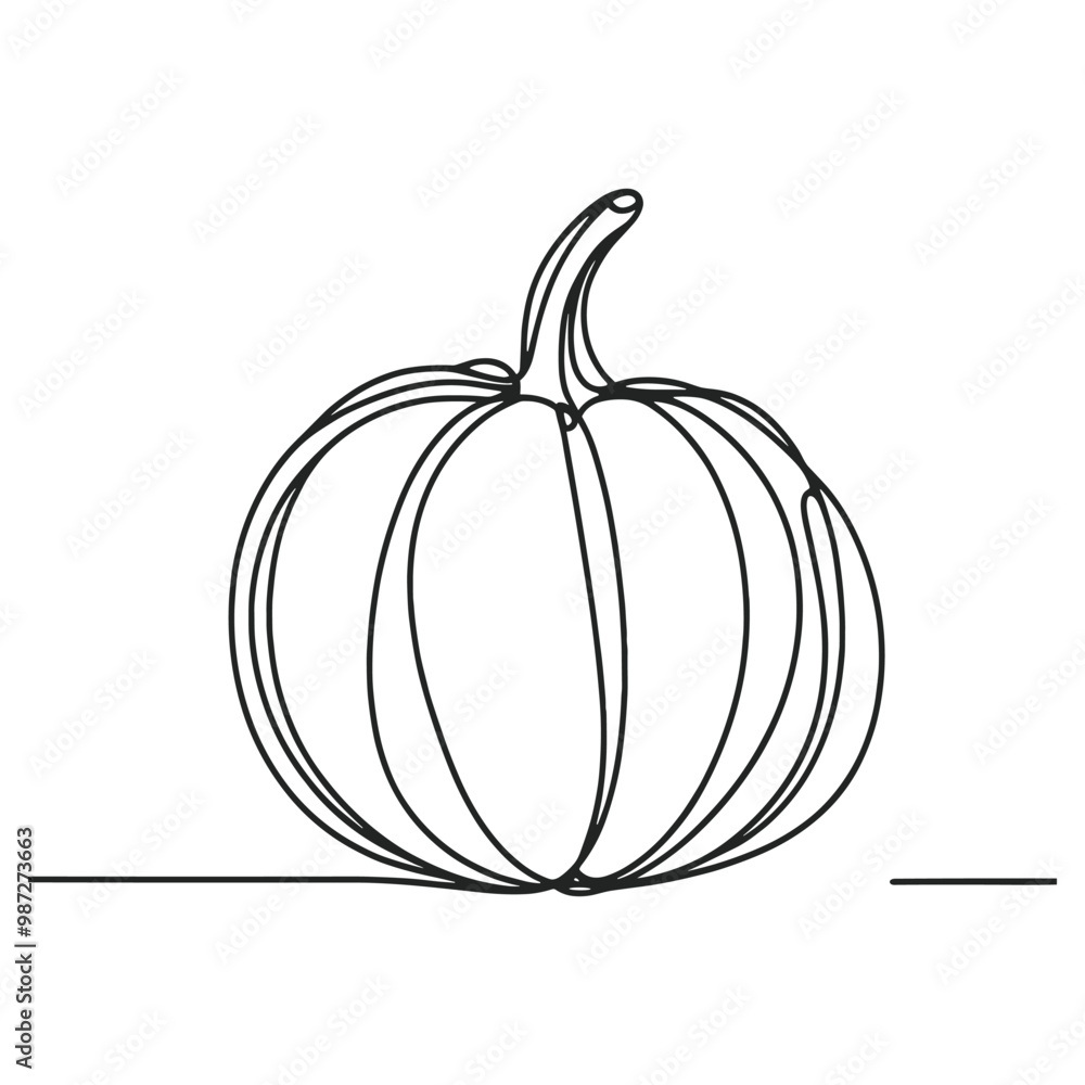 Minimalist oneline pumpkin drawing simple autumn illustration Minimalist oneline pumpkin drawing simple autumn illustration
