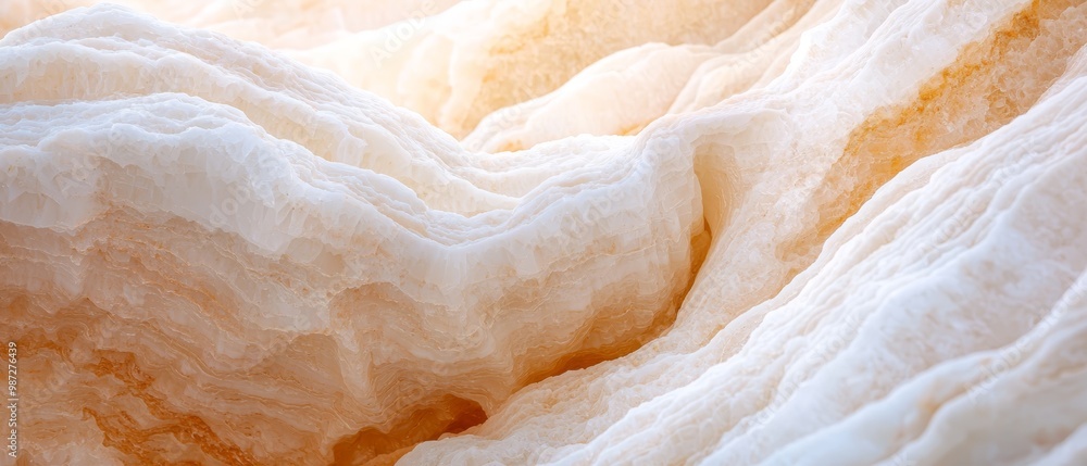 A close-up of an ice-like fabric with a textured appearance, resembling ice and snow A close-up of an ice-like fabric with a textured appearance, resembling ice and snow