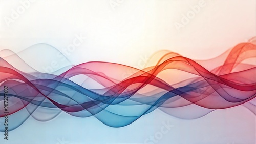 Time lines visualized as flowing wavy lines in red and blue tones against a soft background
