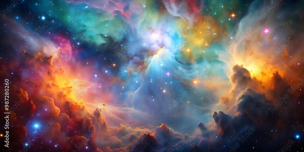 Colorful nebula with stars and cloud shape, Nebula, colorful, stars, cloud, galaxy, space, astronomy, celestial, cosmos Colorful nebula with stars and cloud shape, Nebula, colorful, stars, cloud, galaxy, space, astronomy, celestial, cosmos