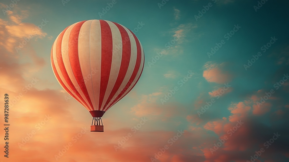 Fototapeta premium A set of abstract air balloons designed with clean lines and geometric shapes, using a limited color palette of monochrome tones or soft pastel hues