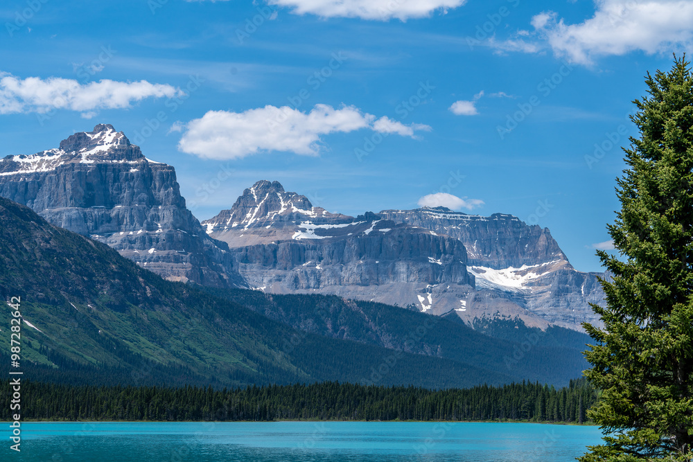 Scenic view on the way from banff to jasper national park Scenic view on the way from banff to jasper national park
