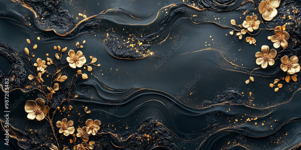 Abstract black and gold marble texture, fluid art with golden glitter, luxury background, creative elegant design. Ideal for fashion, interior design, and artistic projects. High-resolution Abstract black and gold marble texture, fluid art with golden glitter, luxury background, creative elegant design. Ideal for fashion, interior design, and artistic projects. High-resolution