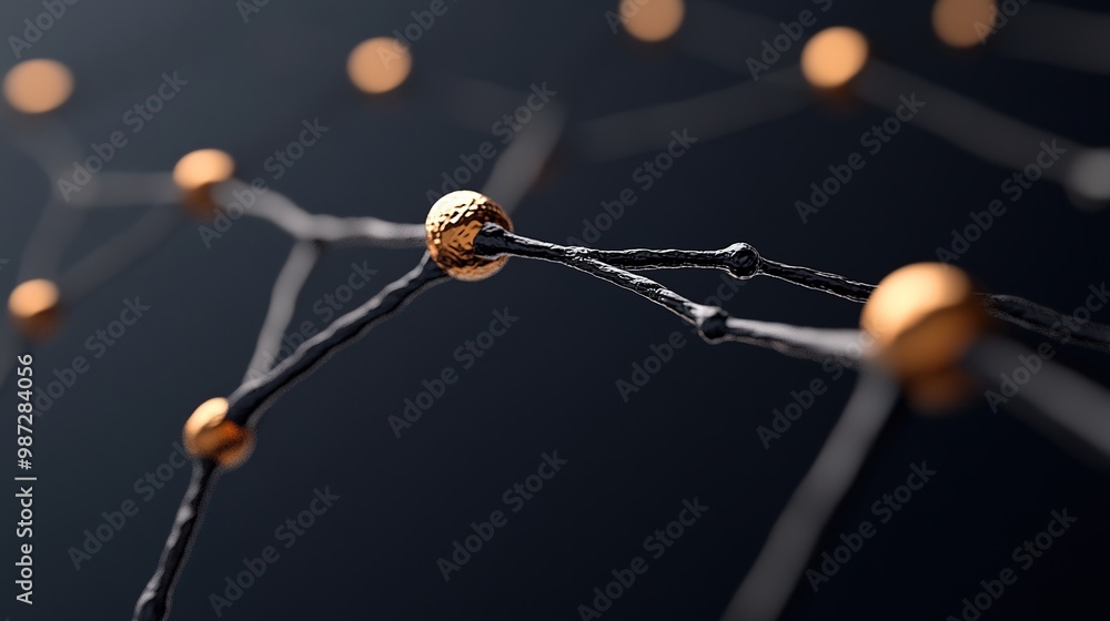 Fototapeta premium Abstract network of interconnected nodes and lines