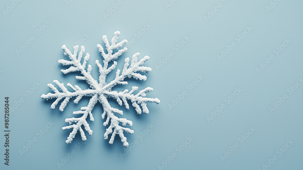 A lone snowflake in white on a soft blue background , minimalist cards without words A lone snowflake in white on a soft blue background , minimalist cards without words