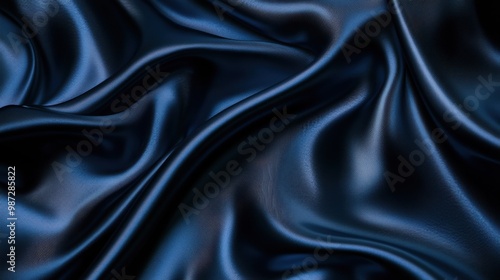 Wallpaper Mural Smooth satin in dark blue with gentle folds, perfect for elegant and luxurious product displays. Torontodigital.ca