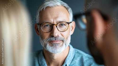 Confident Older Man Engaging in Conversation