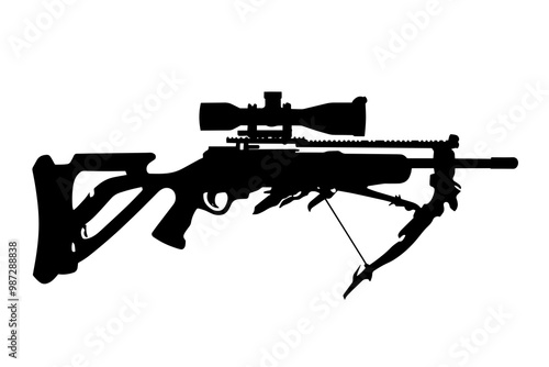 silhouette of a Combat Crossbow with Scope