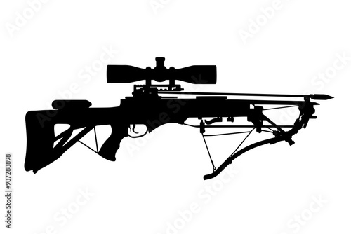 silhouette of a Combat Crossbow with Scope