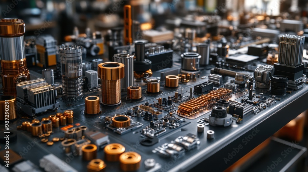 Close-up View of a Futuristic Circuit Board Close-up View of a Futuristic Circuit Board