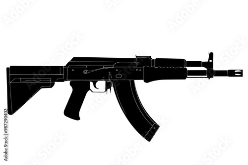 silhouette of a Adjustable Assault Rifle