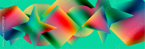 Fluid color geometric shapes abstract background. Vector Illustration For Wallpaper, Banner, Background, Card, Book Illustration, landing page