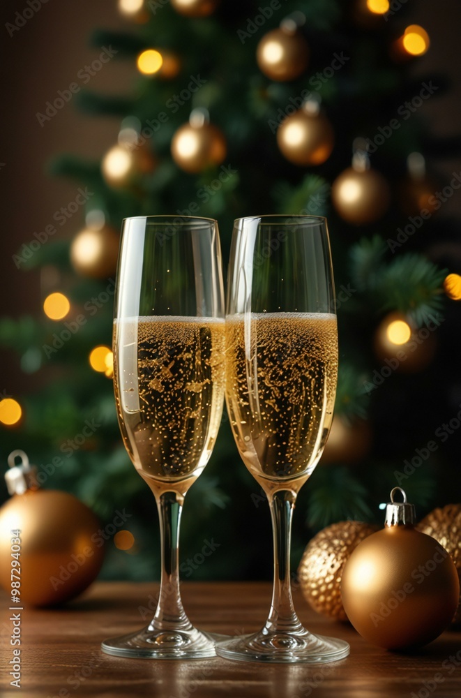 champagne and christmas tree champagne and christmas tree