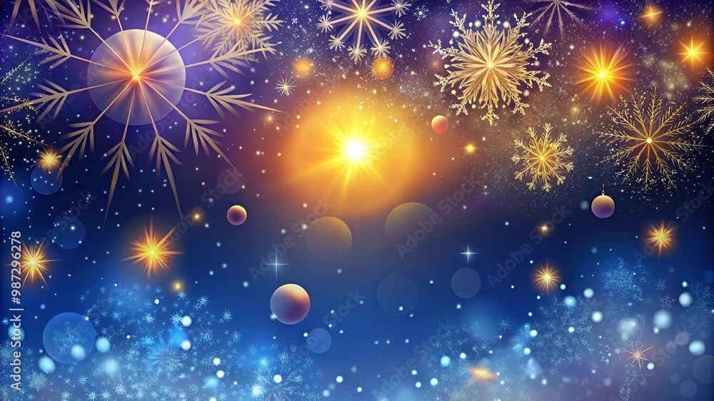Festive Blue Christmas Background with snowflakes and copy space Festive Blue Christmas Background with snowflakes and copy space