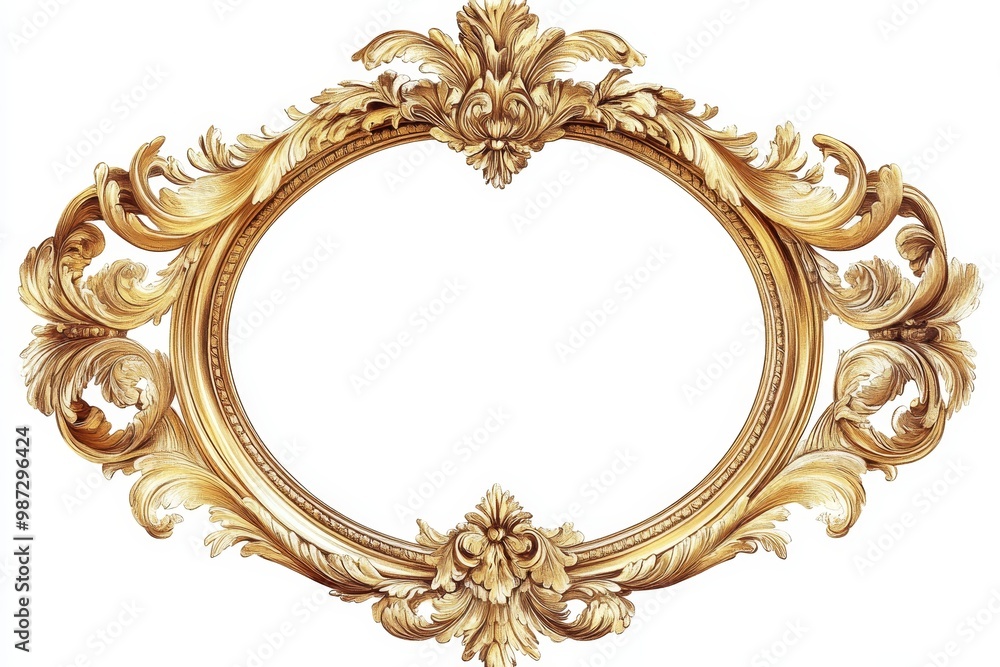 Ornate Golden Frame with Intricate Details Ornate Golden Frame with Intricate Details
