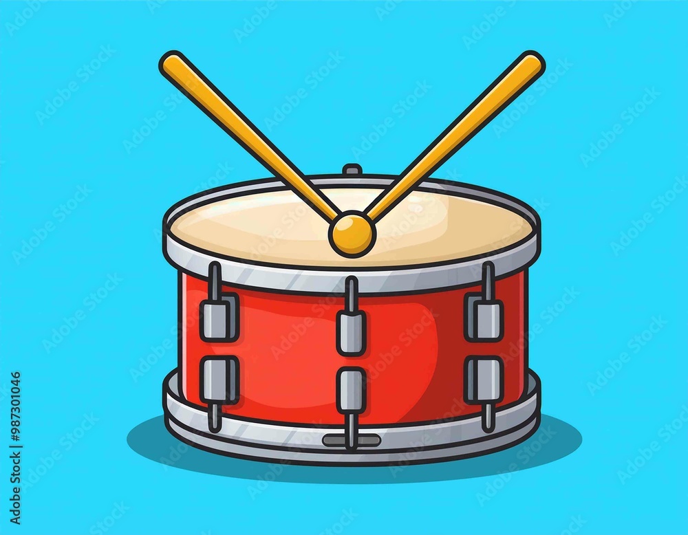 drum snare with sticks music cartoon vector drum snare with sticks music cartoon vector