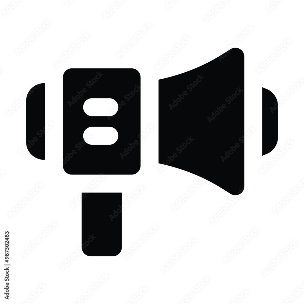 Simple Megaphone glyph icon. The icon can be used for websites, print templates, presentation templates, illustrations, etc Simple Megaphone glyph icon. The icon can be used for websites, print templates, presentation templates, illustrations, etc