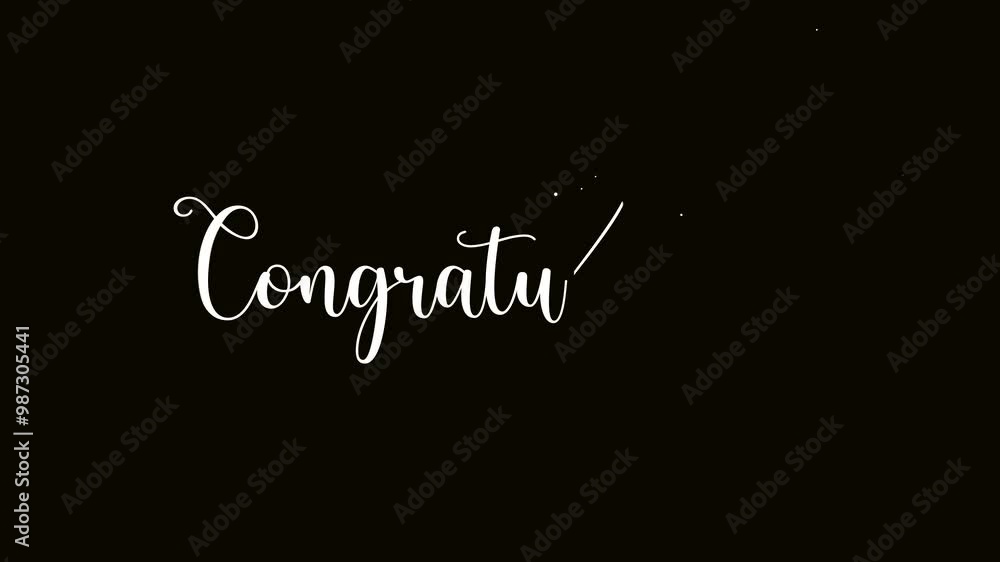 Animated text Congratulations in white color on a black and green background. Suitable to use on Congratulations events and social media posts. Animated text Congratulations in white color on a black and green background. Suitable to use on Congratulations events and social media posts.