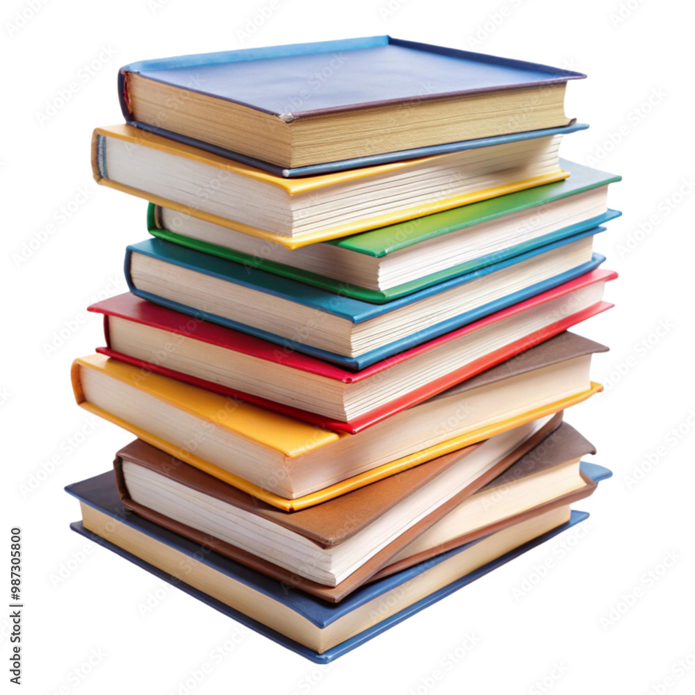 Pile of student books isolated on transparent background Pile of student books isolated on transparent background