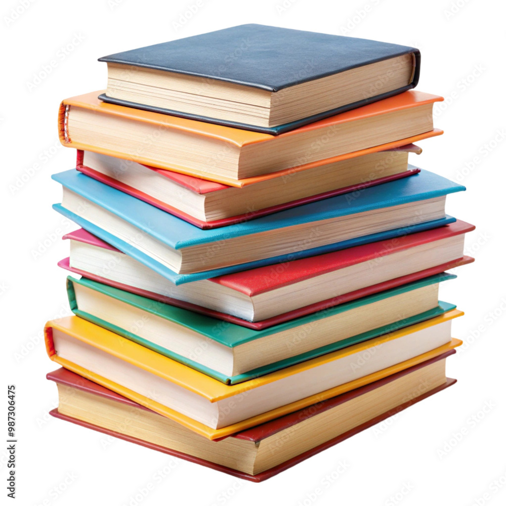 Pile of student books isolated on transparent background Pile of student books isolated on transparent background