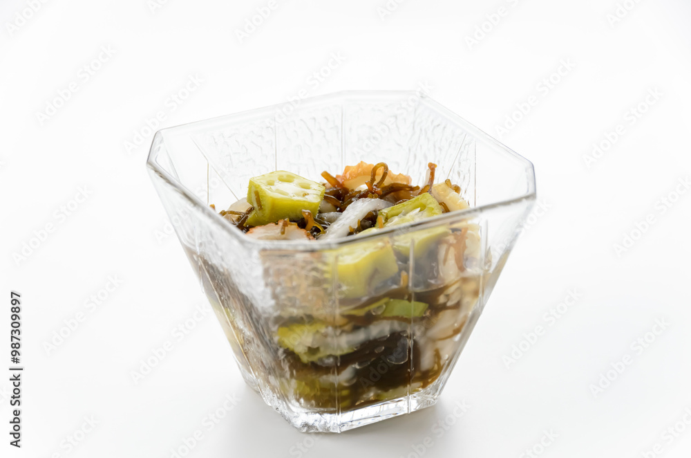 オクラと太もずくの酢の物