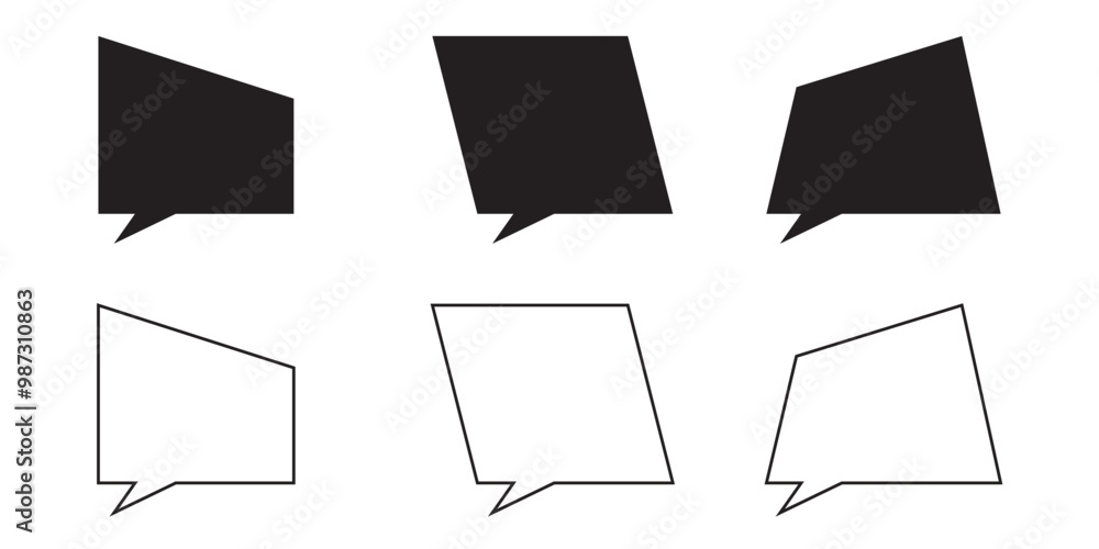 Vector Icons of Speech Bubble, Text Bubble, Doodles | Editable Strokes and Silhouettes Vector Icons of Speech Bubble, Text Bubble, Doodles | Editable Strokes and Silhouettes