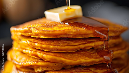 fresh pumpkin cake with honey and cheese