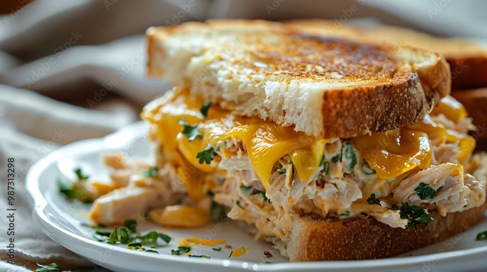 Savory Grilled Cheese Topped With Chicken Salad Savory Grilled Cheese Topped With Chicken Salad