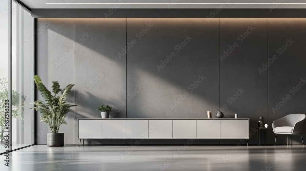 Minimalist Living Room Design with Grey Walls Minimalist Living Room Design with Grey Walls