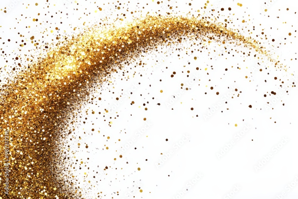 Golden Glitter on White Background Golden Glitter on White Background