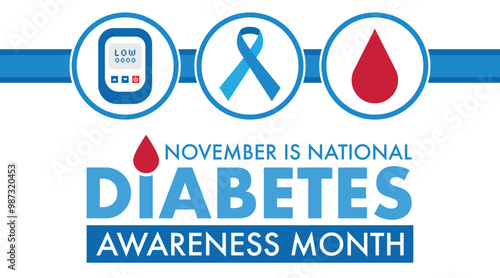 National Diabetes Awareness Month design concept . Observed in November .a time  to bring attention to diabetes.