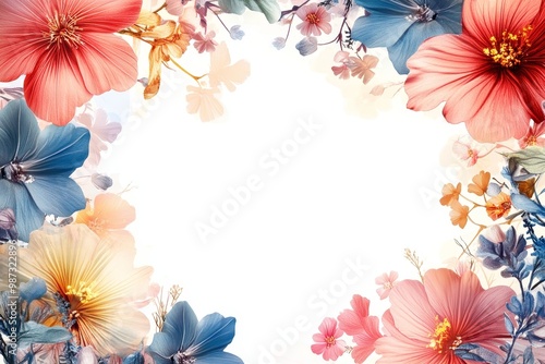 Floral Frame with Soft Pastel Hues