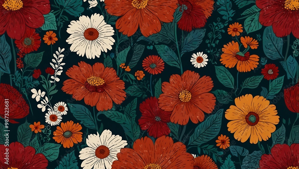 A seamless floral background. A seamless floral background.